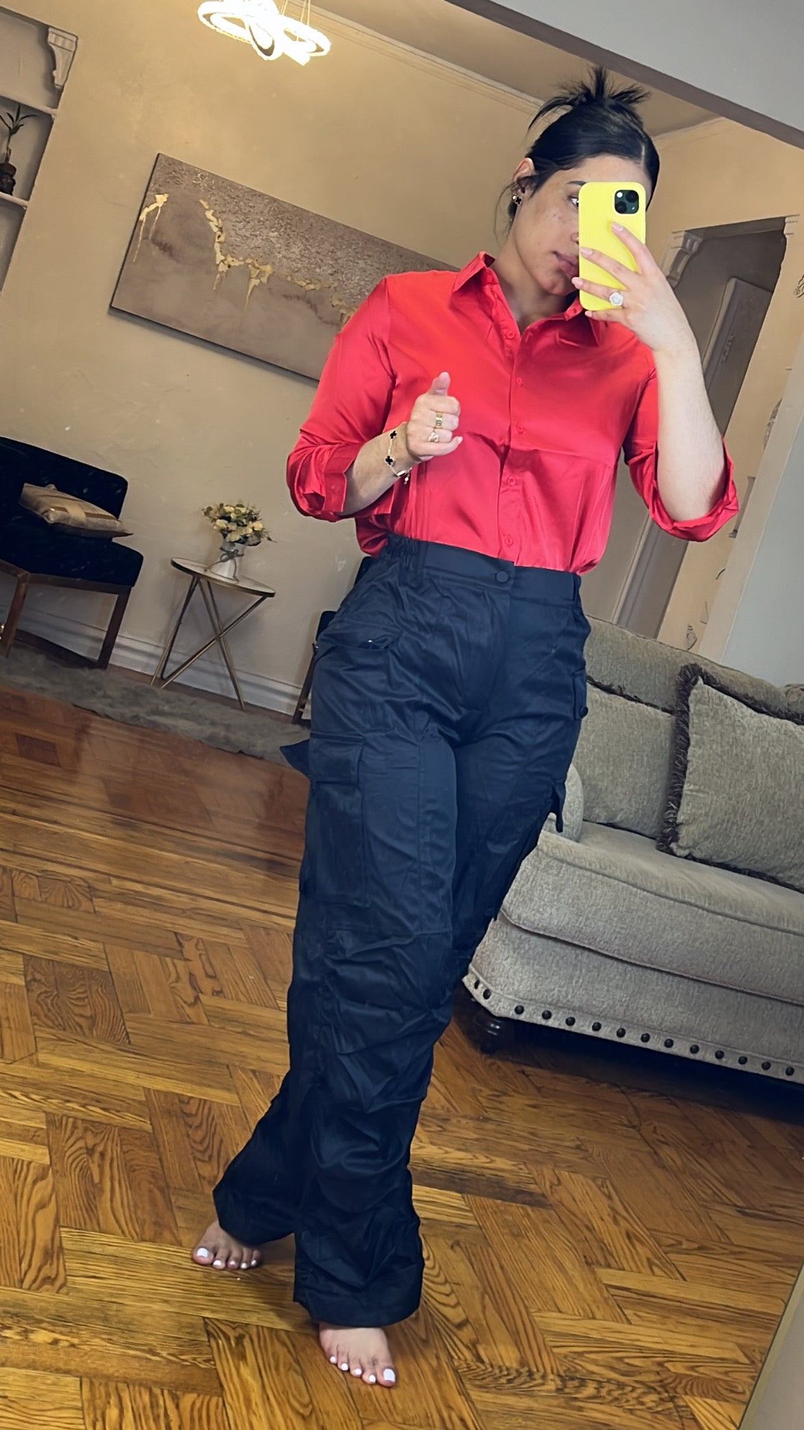 Long sleeve satin shirt
