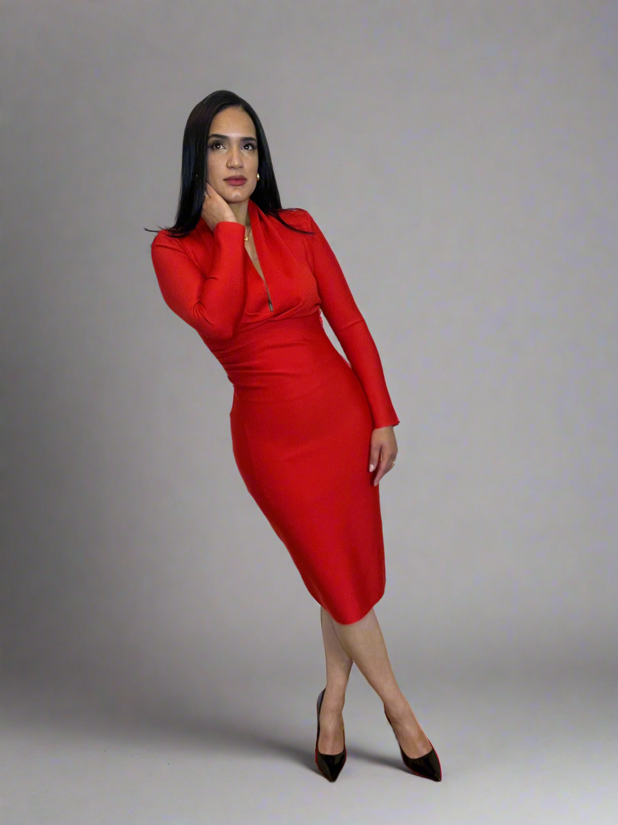 Long sleeve casual dress