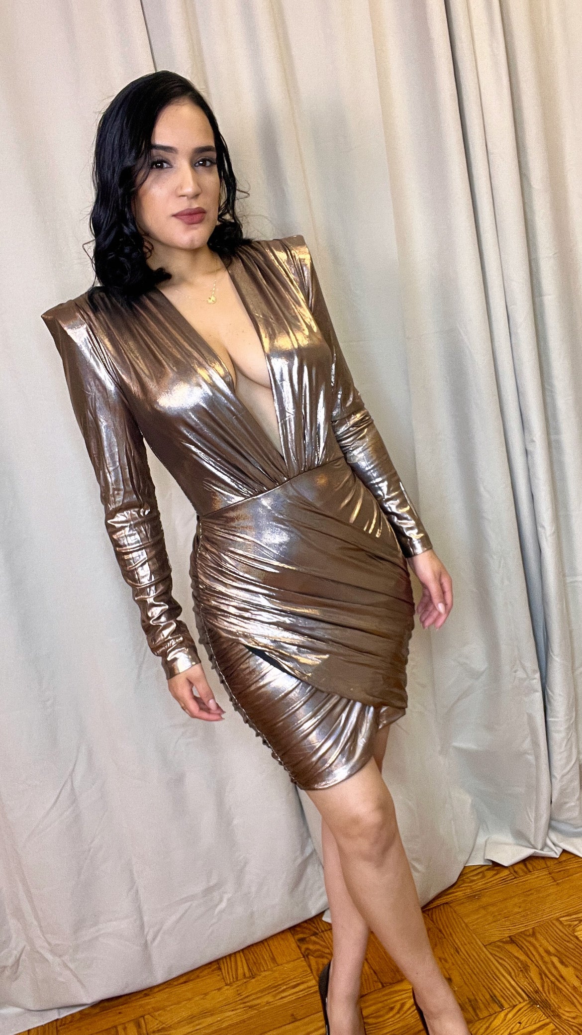 Metallic mini dress